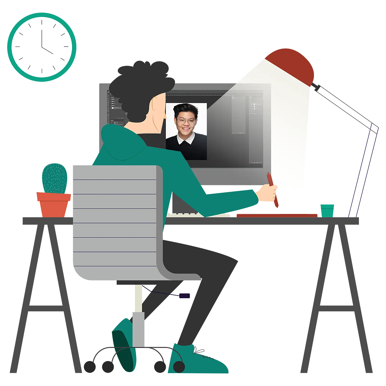 Headshot Process Image