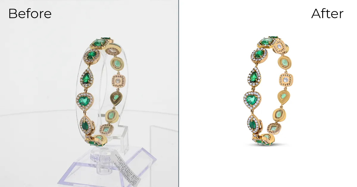 Photoshop bracelet jewelry retouching services