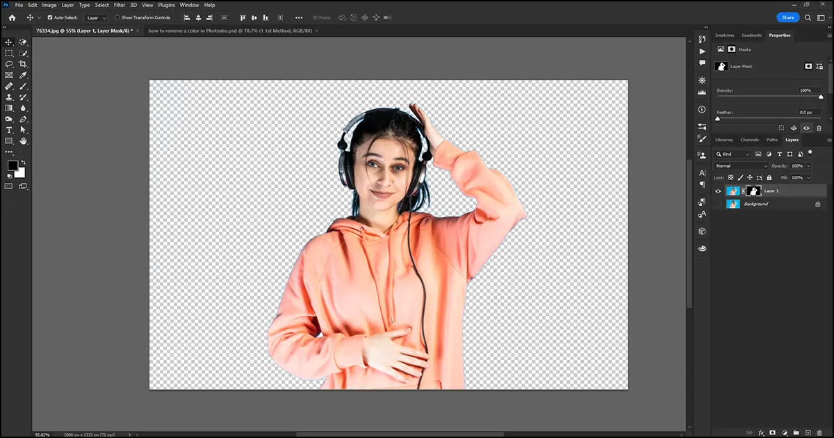 Background color removal