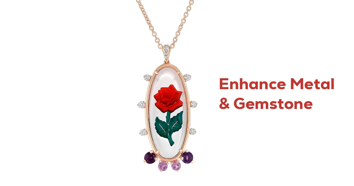 Necklace Enhance Metal and Gemstone
