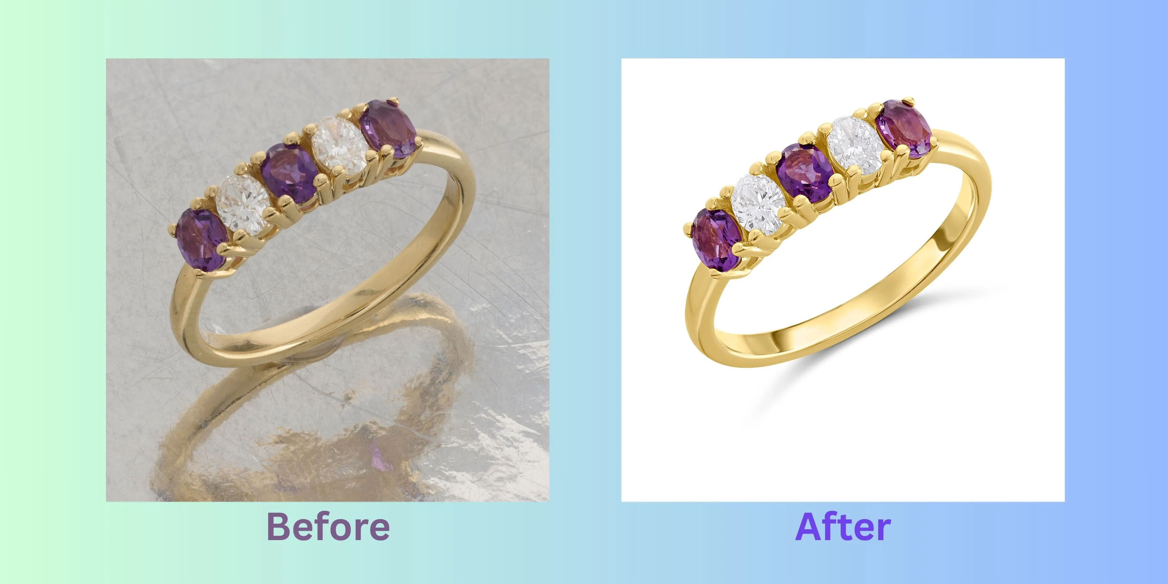 Before vs. After Jewelry Retouching Comparison