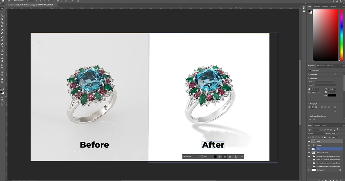Process of E-commerce Product Photo Retouching