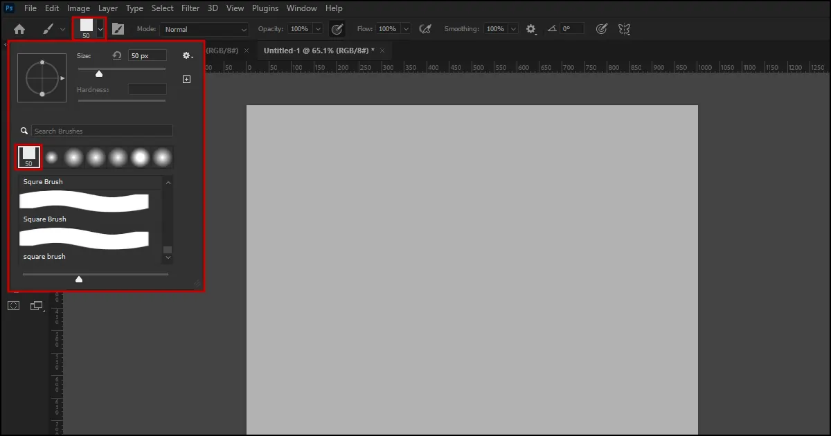 Square brush in photoshop (Step-3) 